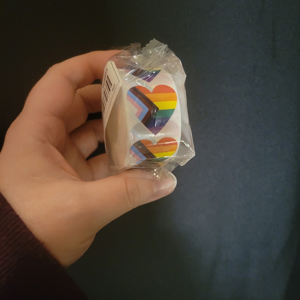 Progress Pride Heart Patterned Sticker Roll Perfect For Resellers Teachers